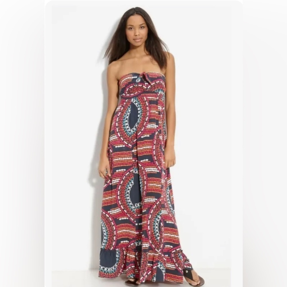 Strapless Multicolor Maxi Dress